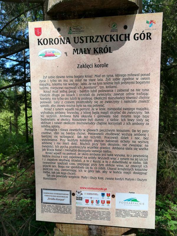 tabliczka informacyjna w lesie