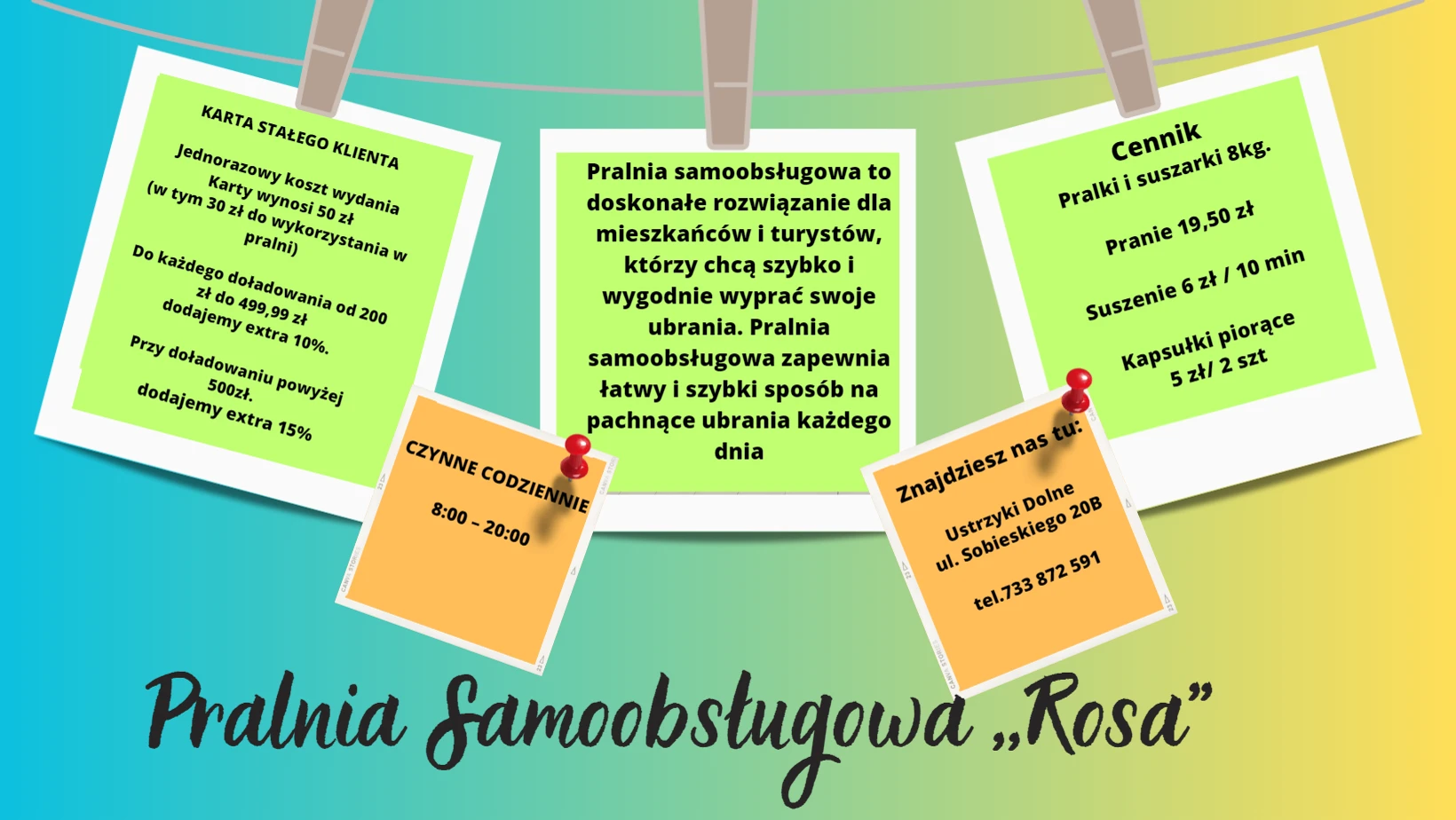 plakat Pralnia Samoobsługowa "Rosa"